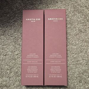 Kristin Ess Color Depositing Conditioner Dark Mauve 2- 6.7 oz Bottles New